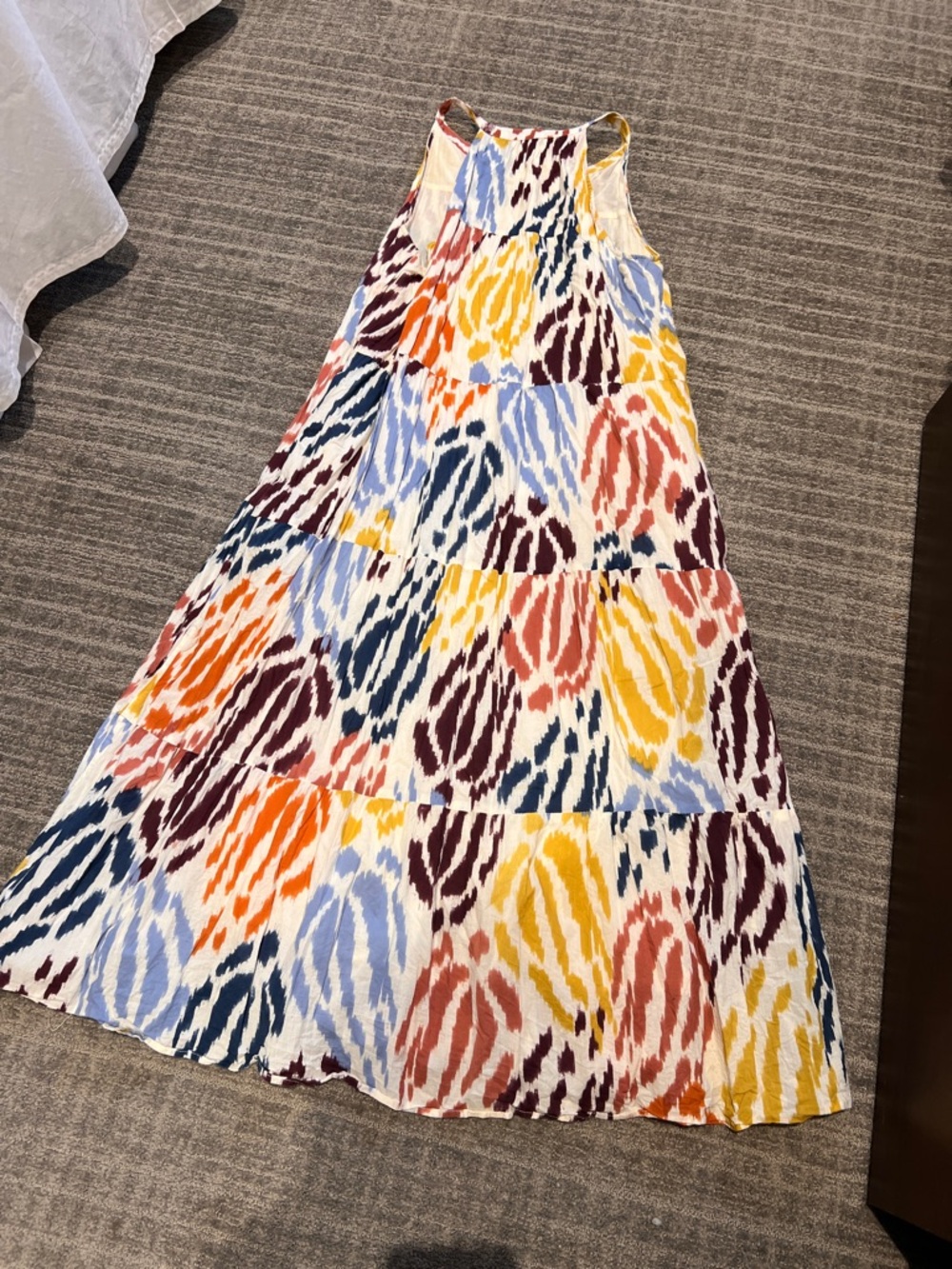 Tahari Multicolor Tiered Maxi Dress with Abstract Print - Picture 8 of 14
